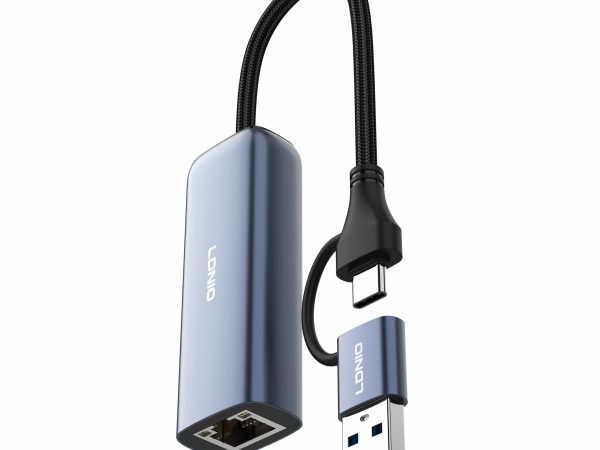 LDNIO--RJ-01UC USB-A+C to Gigabit Ethernet Adapter