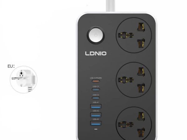 Ldnio SC3604 Power Strip with 3 AC Sockets and 6 USB