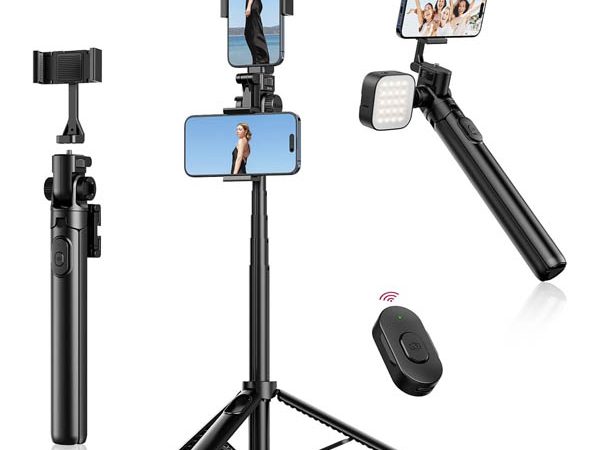 Ulanzi MT-70 1.6m Selfie Stick Tripod with Bluetooth Remote – Dual Phone Holder