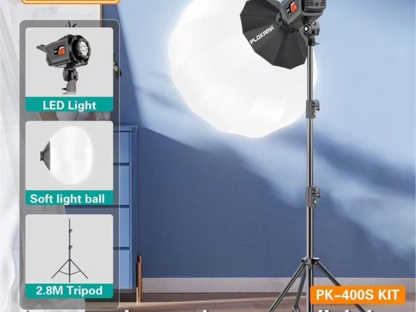 PLOKAMA PK 400S LED Video Light Set with 65cm Lantern Softbox & PK8899 Stand