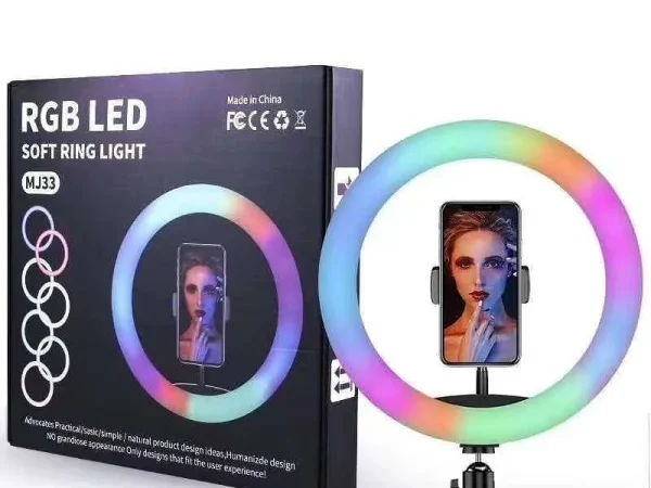 MJ33 13-Inch RGB LED Soft Ring Light with Phone Holder